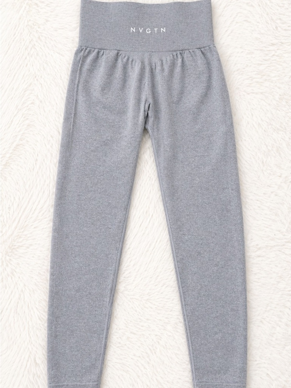 NVGTN Seamless High Waisted Gray Leggings Small | Sculpting Gym Workout Yoga - Picture 3 of 4